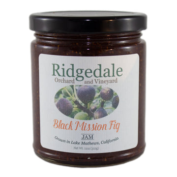 Front view of Black Mission Fig Jam Jar- Ridgedale Orchard & Vineyard