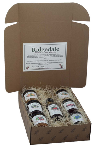 Seven Piece Jam, Jelly and Syrup Custom Box - Ridgedale Orchard & Vineyard